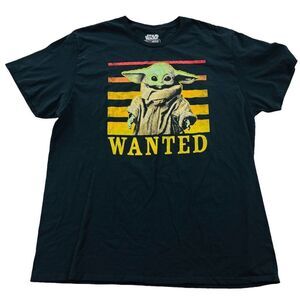 Star Wars Mens WANTED Yoda Graphic T Shirt Cotton size XXL